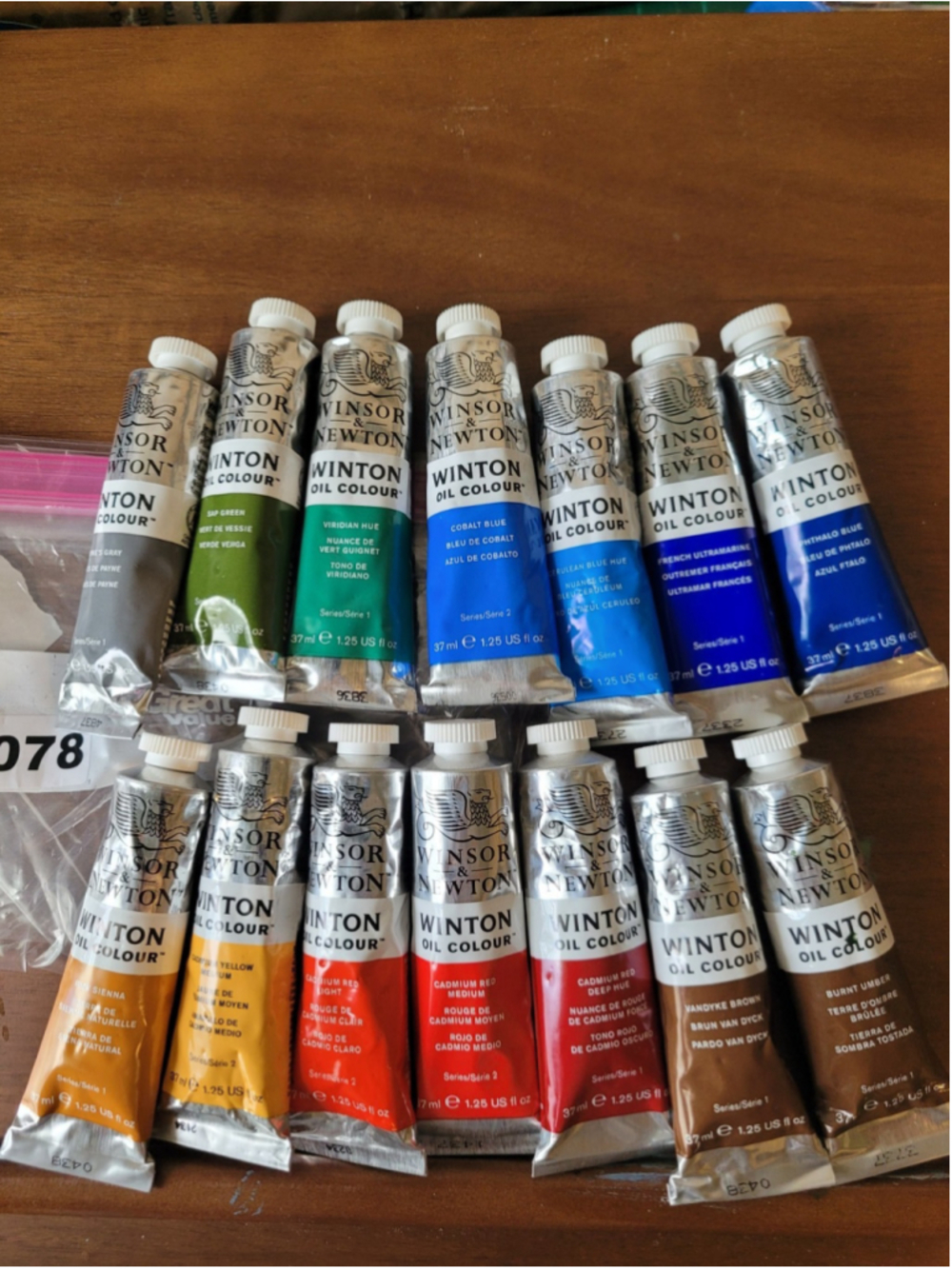 #78 Winsor And Newtown Professional Oil Paint 37ml Lot Ot 14 Tubes New